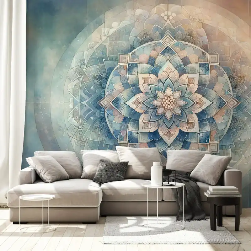 Niska cena Samoprzylepna tapeta mandala w pastelowych odcieniach