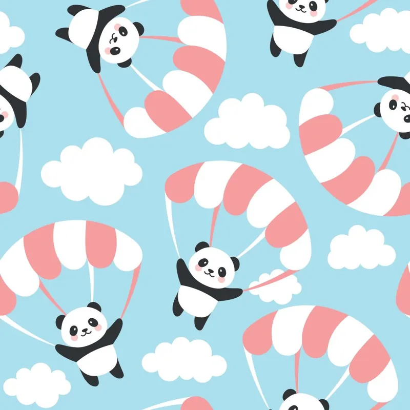 Tapeta Dla Dzieci - Latająca Panda Wśród Chmur Flizelina 53x1000 Kup teraz