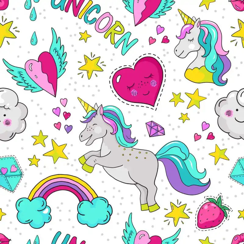 Tapeta Dla Dzieci – Magiczne Kolorowe Jednorożce Flizelina 53x1000 Wyjątkowa oferta