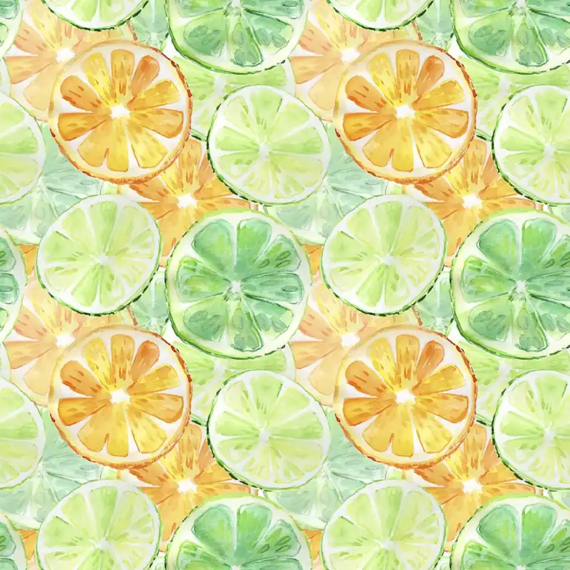 Okazja Tapeta Z Owocami, Pomarańcze, Limonki, Jadalnia Flizelina 53x1000