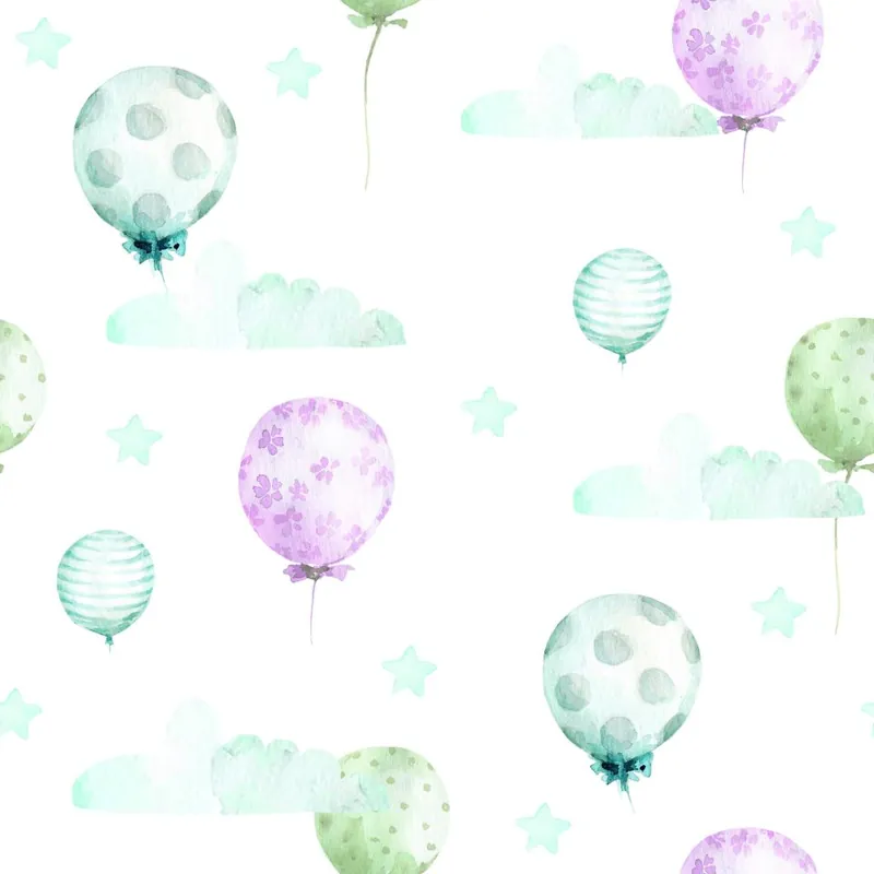 Zniżka Tapeta Pastelowe Balony Na Tle Gwiazd Flizelina 53x1000