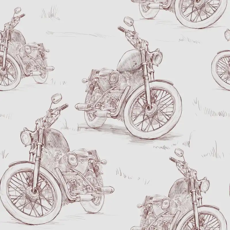 Tapeta Szkicowane Retro Motocykle 3D Flizelina 53x1000 Dodaj do koszyka
