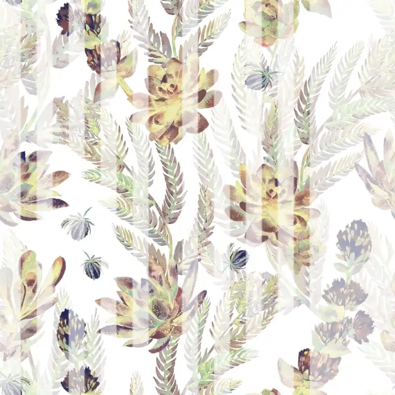 Tapeta Sukulenty I Paprocie W Stylu Vintage Flizelina 53x1000 Oferta