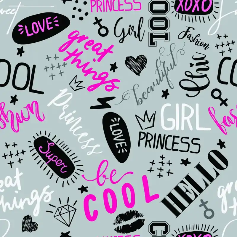 Tapeta Dziewczęca Typografia Flizelina 53x1000 Super okazja