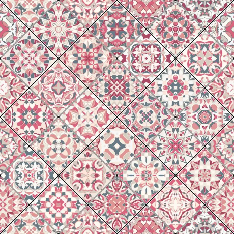 Tapeta Kolorowa Mozaika W Orientalnym Stylu Flizelina 53x1000 Dostępne od ręki