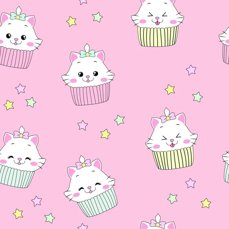 Tylko do końca tygodnia Tapeta Dla Dzieci-Śliczne Kotki-Muffinki Flizelina 53x1000