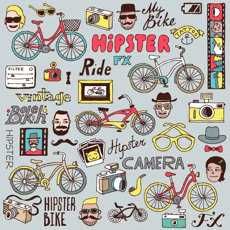 Tapeta Hipsterski Kolaż Flizelina 53x1000 Darmowy zwrot