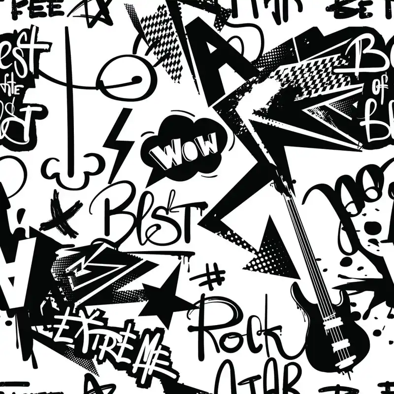 Oferta limitowana Tapeta Graffiti Z Gitarami Flizelina 53x1000