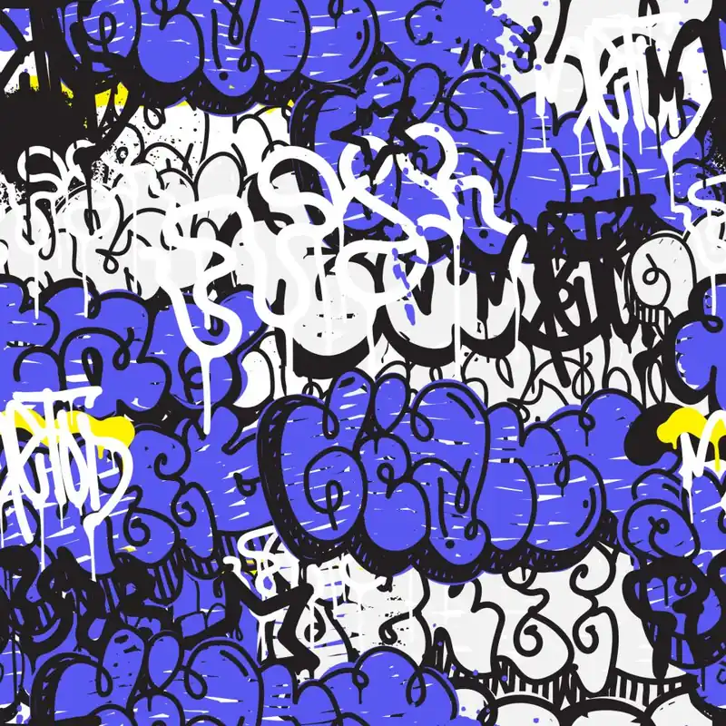 Do wyczerpania zapasów Tapeta Graffiti Z Fioletowymi Elementami Flizelina 53x1000