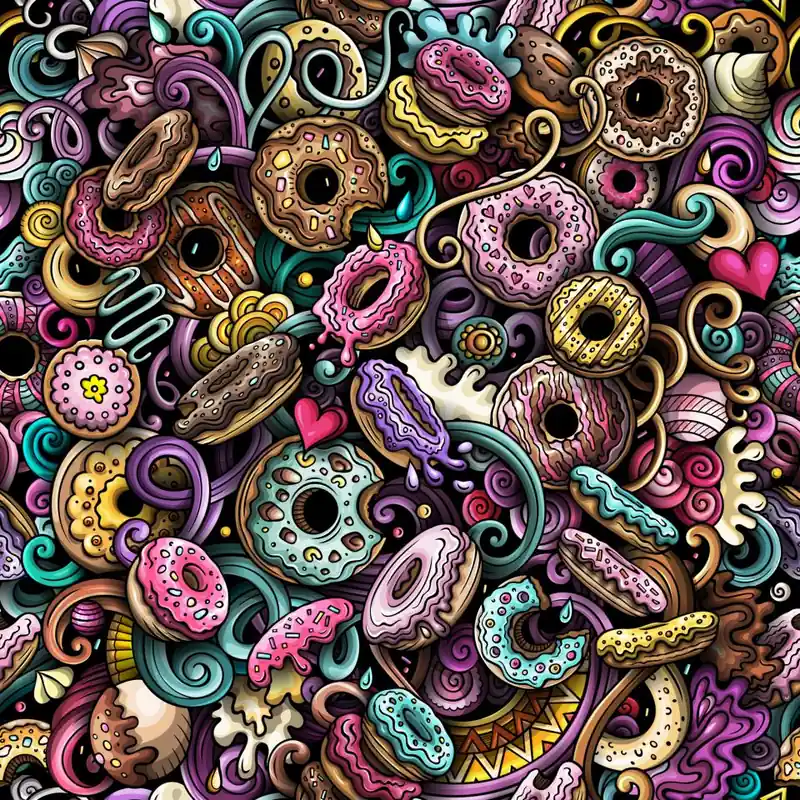 Tapeta Pączki W Stylu Graffiti Flizelina 53x1000 Nowy