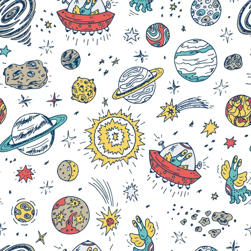 Tylko dziś Tapeta Planety Gwiazdy I Ufo Flizelina 53x1000