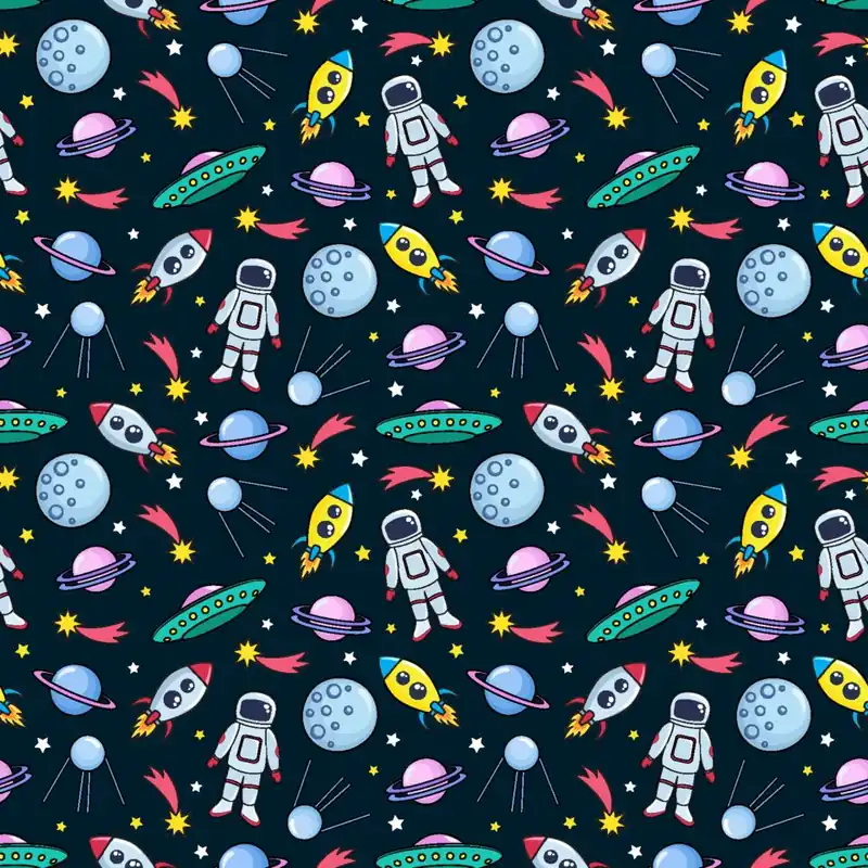 Tapeta Dla Dzieci - Planety, Astronauci, Rakiety I Ufo Flizelina 53x1000 Kup teraz