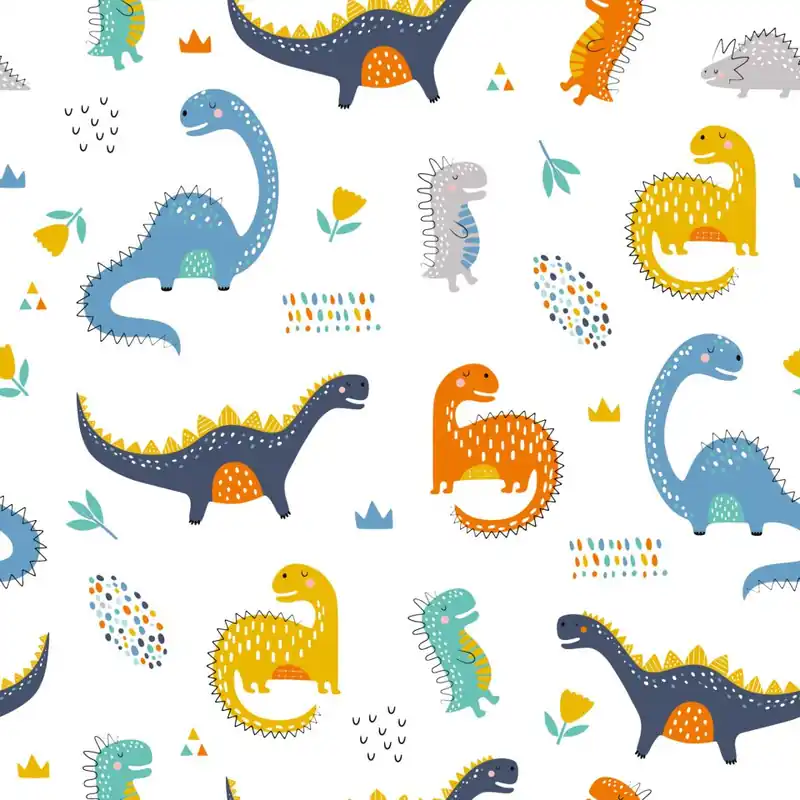 Tapeta Do Pokoju Chłopca Dinozaury Kwiaty Flizelina 53x1000 Nowość