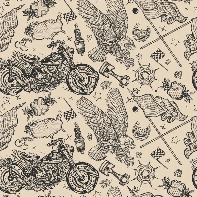 Tapeta Amerykańskie Motocykle Flizelina 53x1000 Ograniczona ilość