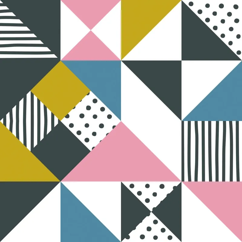 Tapeta Geometryczna - Kolorowe Trójkąty Flizelina 53x1000 Premium