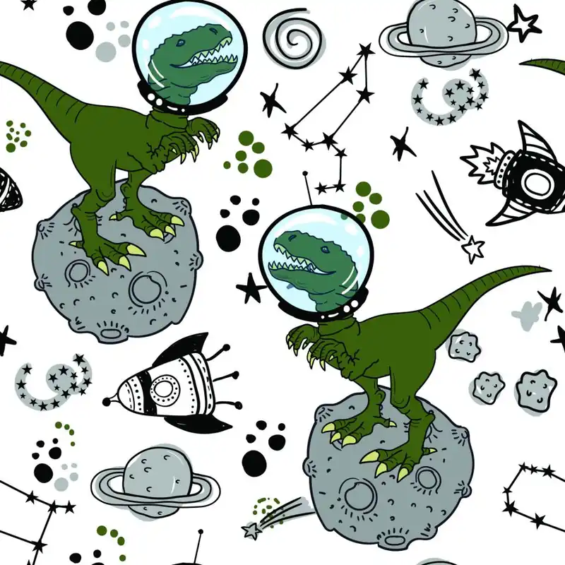 Tapeta Do Pokoju Dziecka, Dinozaury Kosmos Gwiazdy Flizelina 53x1000 Kup teraz