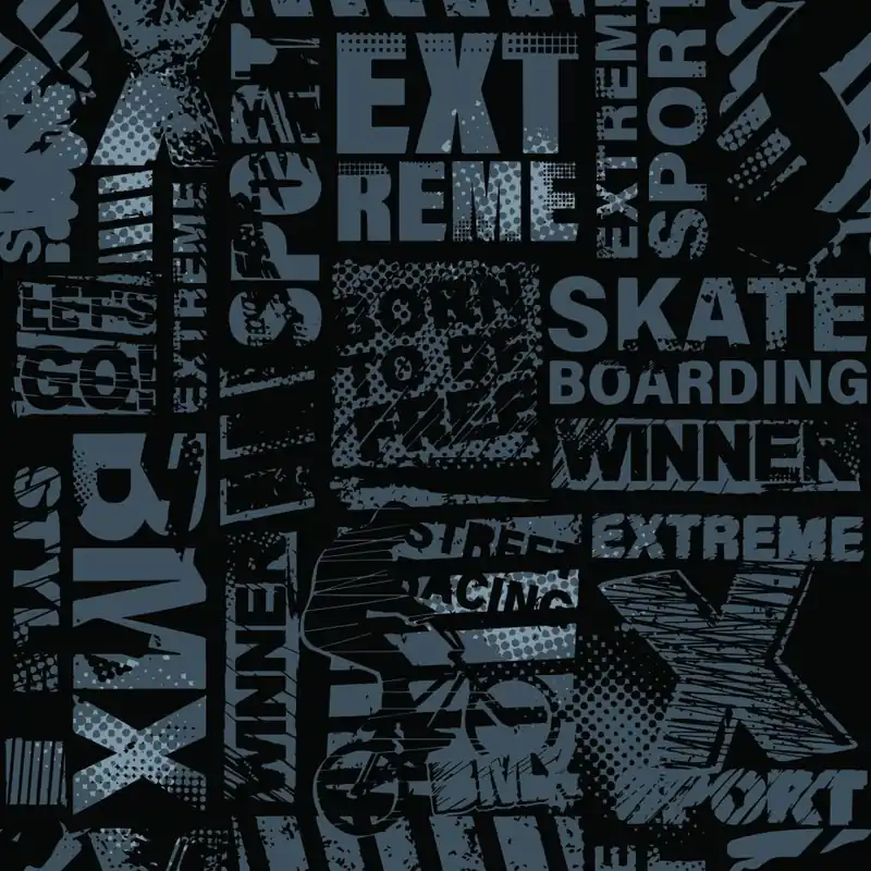 Tapeta Skaterska Typografia Flizelina 53x1000 Cena promocyjna