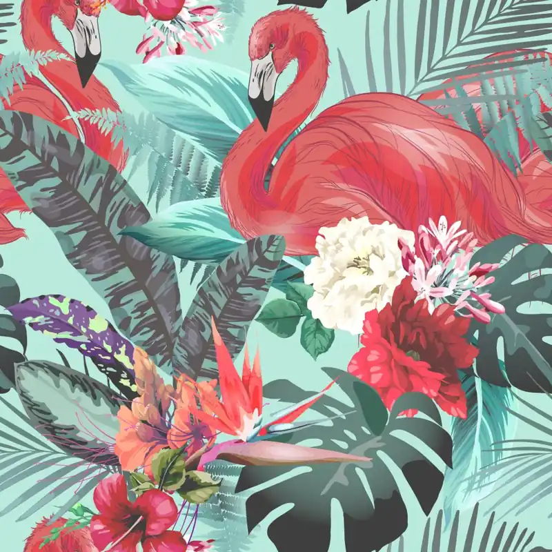 Tapeta Flamingi, Kwiaty, Natura, Do Salonu Flizelina 53x1000 Nie przegap