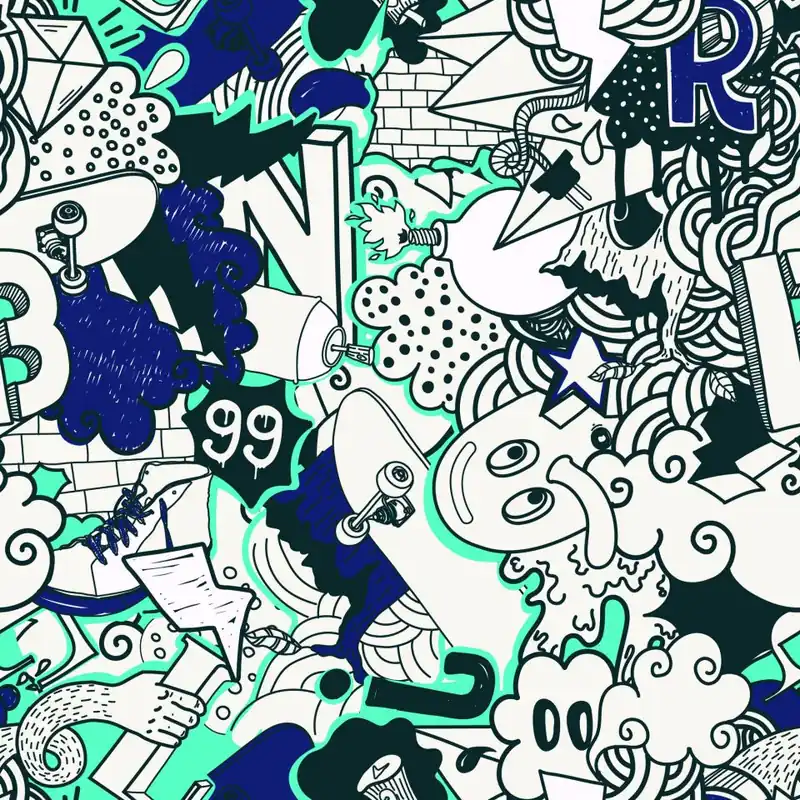 Nowy Tapeta Nowoczesne Graffiti Flizelina 53x1000