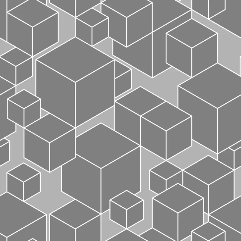 Tapeta Geometryczna - Sześciany W Odcieniach Szarości Flizelina 53x1000 Zniżka