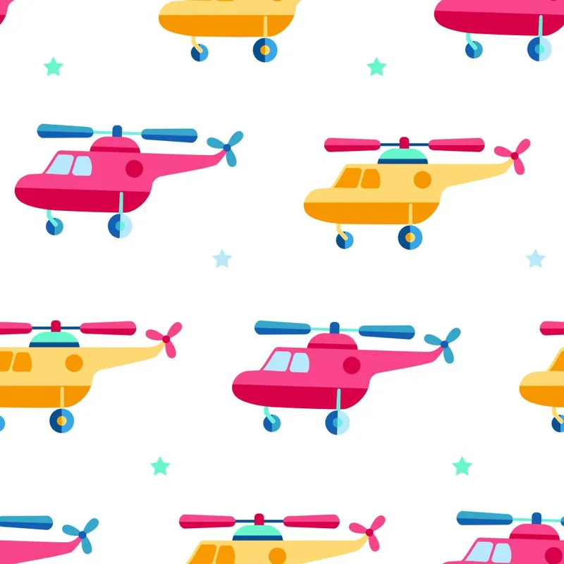 Cena promocyjna Tapeta W Helikoptery, Gwiazdki, Do Pokoju Dziecka Flizelina 53x1000
