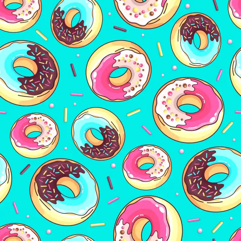 Darmowa dostawa Tapeta Kolorowe Pączki Z Posypką Flizelina 53x1000