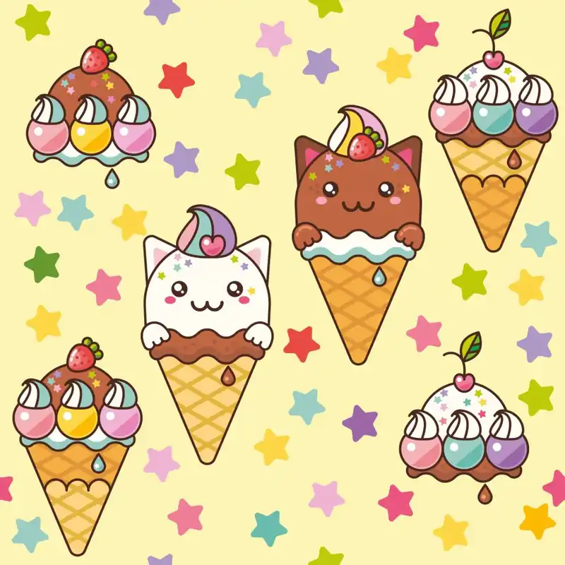 Bezpieczna płatność Tapeta Kocie Lody Flizelina 53x1000