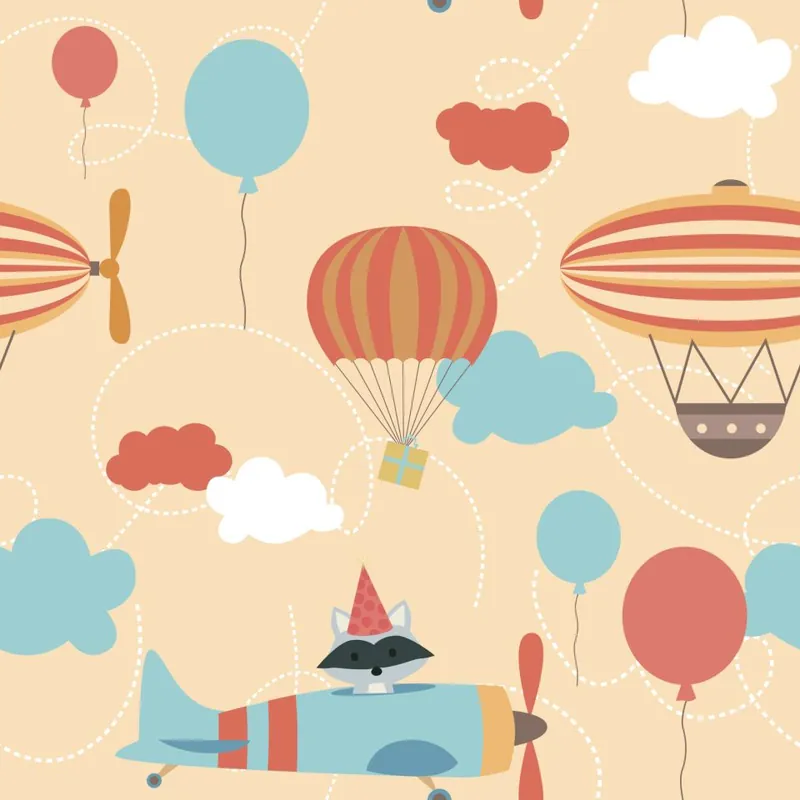 Obniżka ceny Tapeta Balony Na Tle Samolotów Flizelina 53x1000