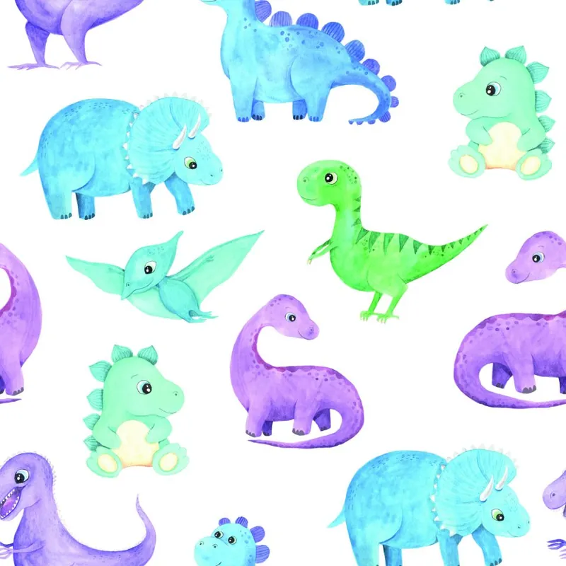 Tapeta W Kolorowe Dinozaury, Do Pokoju Chłopca Flizelina 53x1000 Bestseller