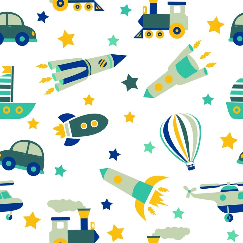 Tapeta Do Pokoju Dziecka Helikoptery, Auta, Balony Flizelina 53x1000 Ostatnia szansa