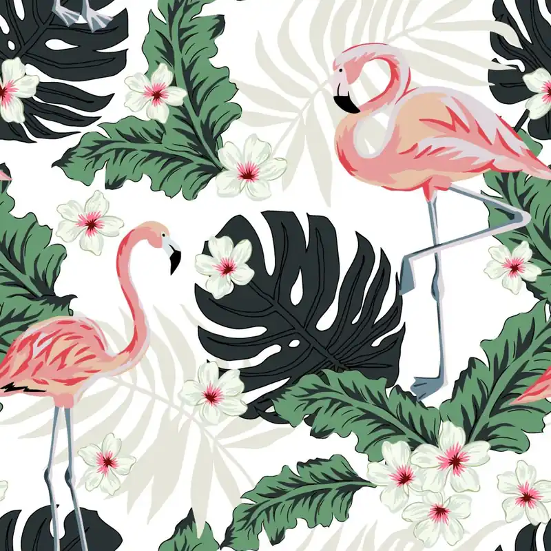 Szybka dostawa Tapeta – Flamingi Flizelina 53x1000