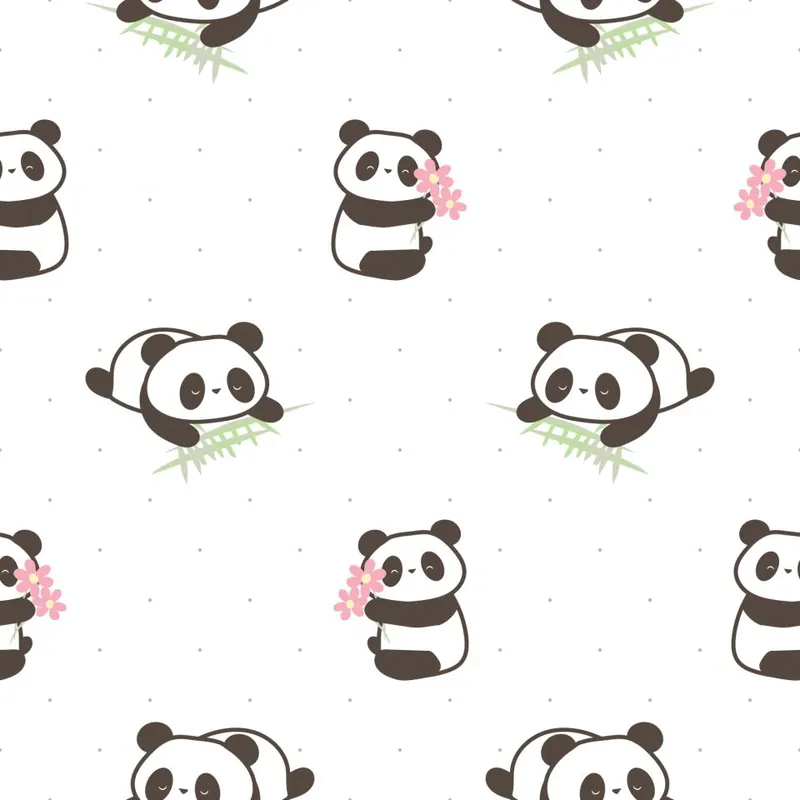 Oferta czasowa Tapeta Pandy Z Kwiatami Flizelina 53x1000