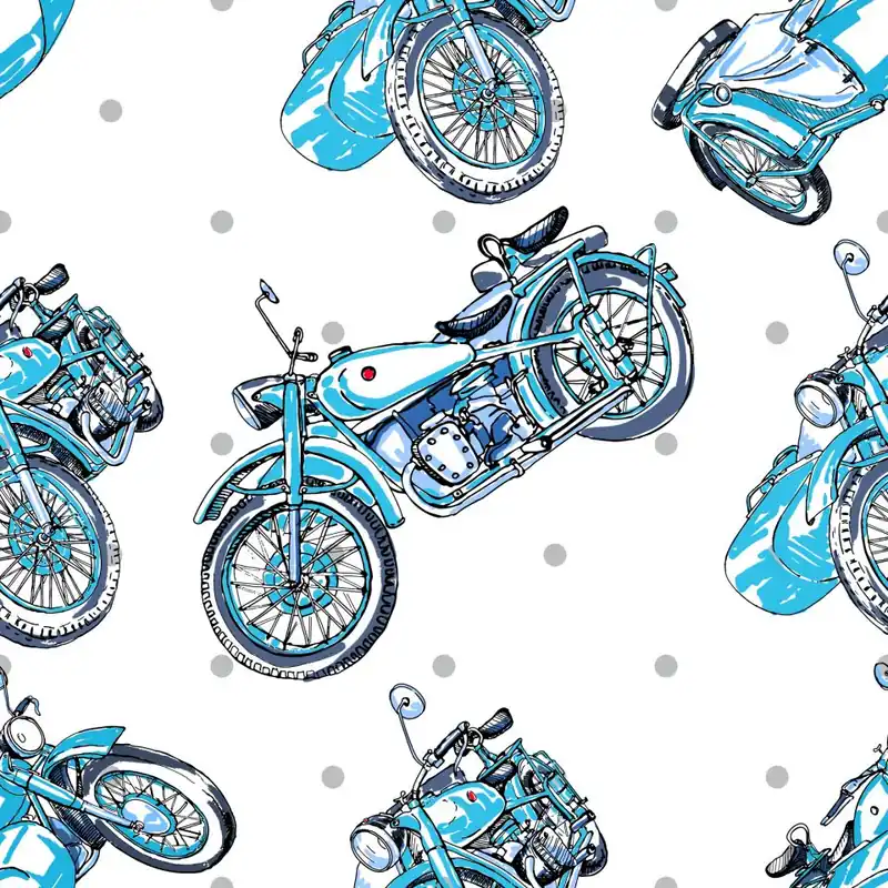 Tapeta Niebieskie Motocykle Vintage Flizelina 53x1000 Oferta limitowana