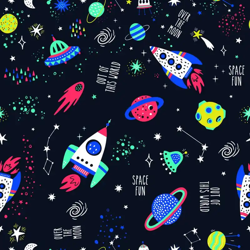 Tapeta Rakiety Kosmiczne I Ufo Flizelina 53x1000 Tylko do końca tygodnia