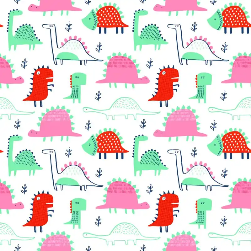 Tapeta Do Pokoju Dziecka Kolorowe Dinozaury Liście Flizelina 53x1000 Super okazja