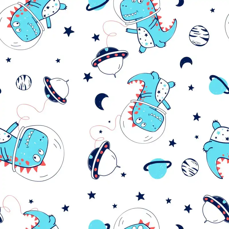 Tapeta Dinozaury Gwiazdy Księżyce, Pokój Dziecięcy Flizelina 53x1000 Oferta limitowana