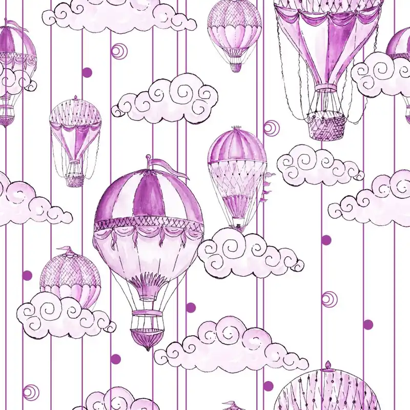 Ostatnie sztuki Tapeta Balony W Odcieniach Fioletu Flizelina 53x1000