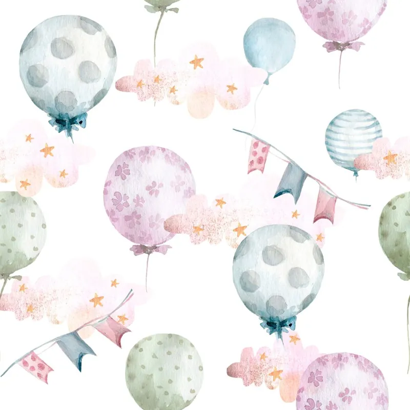 Dodaj do koszyka Tapeta Balony W Delikatnych Kolorach Flizelina 53x1000