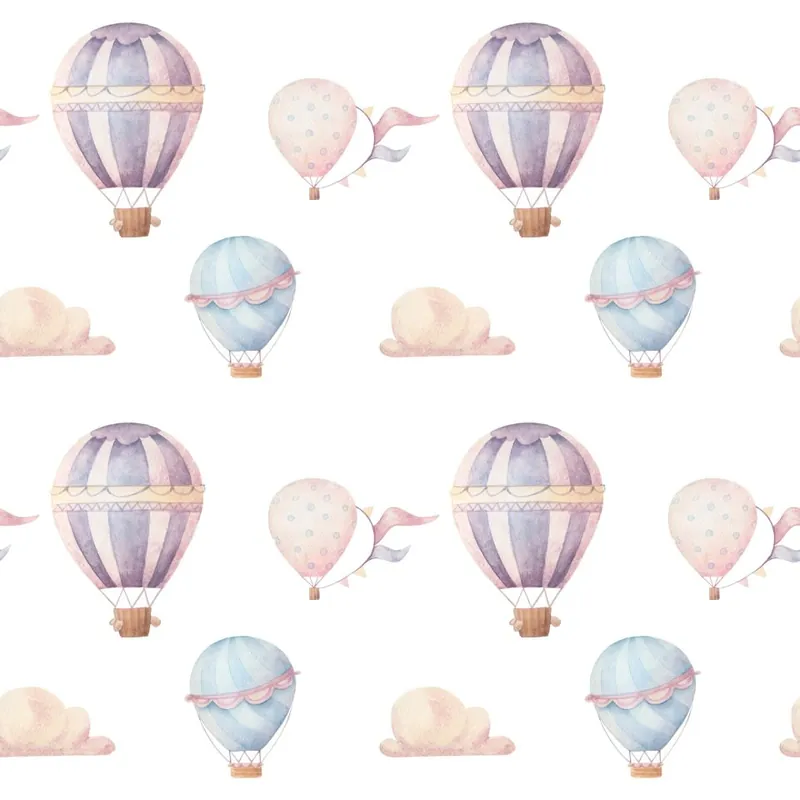 Do wyczerpania zapasów Tapeta Do Pokoju Dziecka, Pastelowe Balony, Chmury Flizelina 53x1000