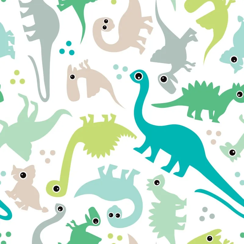 Nowość Tapeta W Kolorowe Dinozaury, Kropki, Pokój Chłopca Flizelina 53x1000