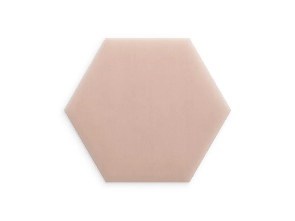 Premium Panel ścienny tapicerowany Pudrowy Róż 30x26 Magic Velvet heksagon