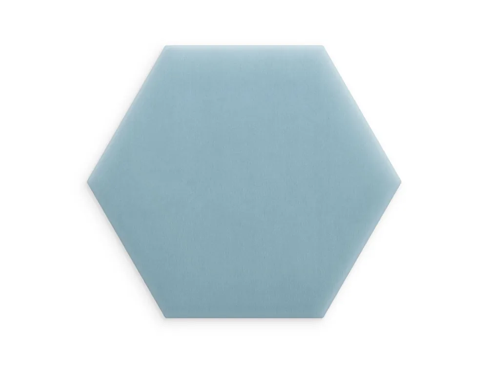 Ograniczona ilość Błękitny panel tapicerowany 40x35 Magic Velvet heksagon