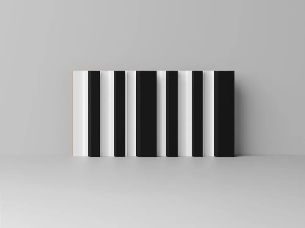 Tylko do końca tygodnia Biały panel dekoracyjny mini z czarnymi klockami 3D FREDDO Clickform – Murso