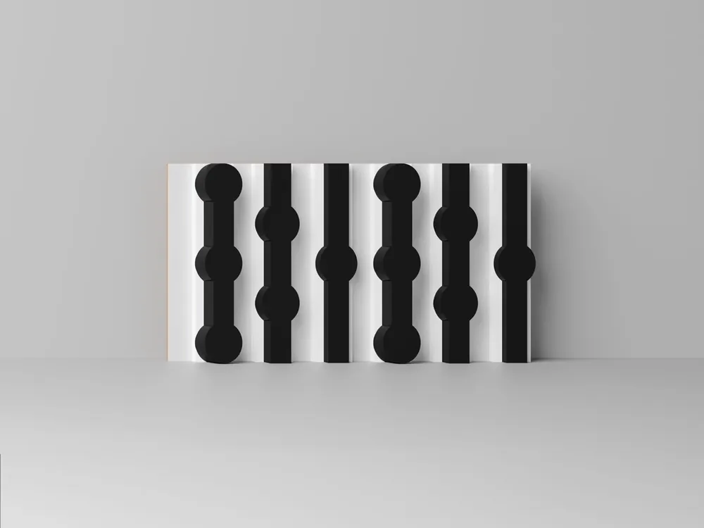 Dodaj do koszyka Biały panel dekoracyjny mini z czarnymi klockami 3D MILO Clickform – Murso