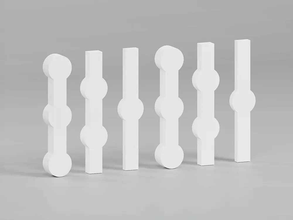 Dostępne od ręki Klocki 3D MILO na panel bazowy mini Clickform - Biały RAL 9003 - Murso