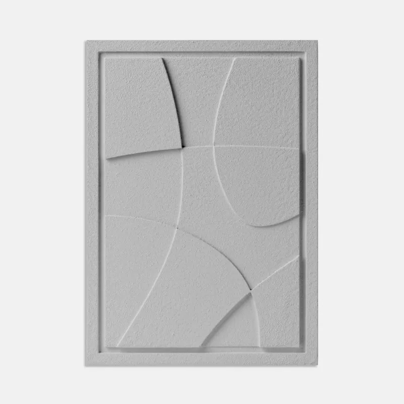 Płaskorzeźba na ścianę 3D - 35 x 2 x 50 cm - ABSTRACT I - Milky Grey - Murso Promocja