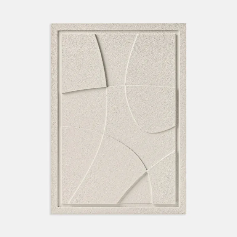Cena promocyjna Obraz strukturalny nowoczesny - 50 x 2 x 70 cm - ABSTRACT I - Natural Cream - Murso