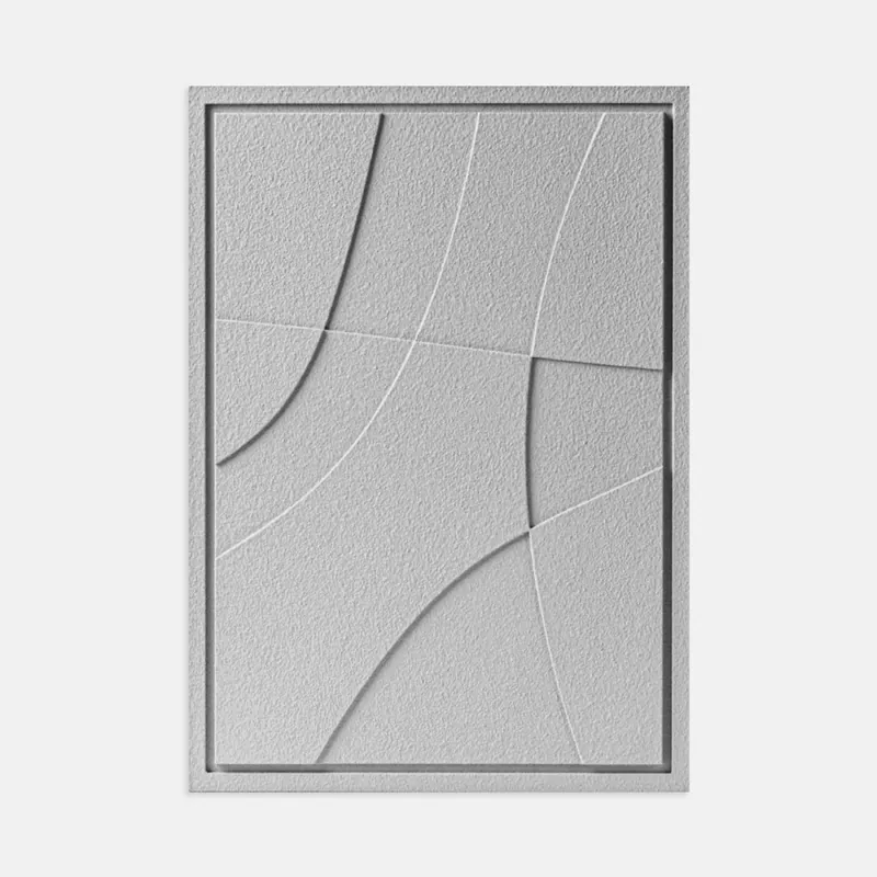 Wybór klientów Obraz strukturalny nowoczesny - 50 x 2 x 70 cm - ABSTRACT II - Milky Grey - Murso