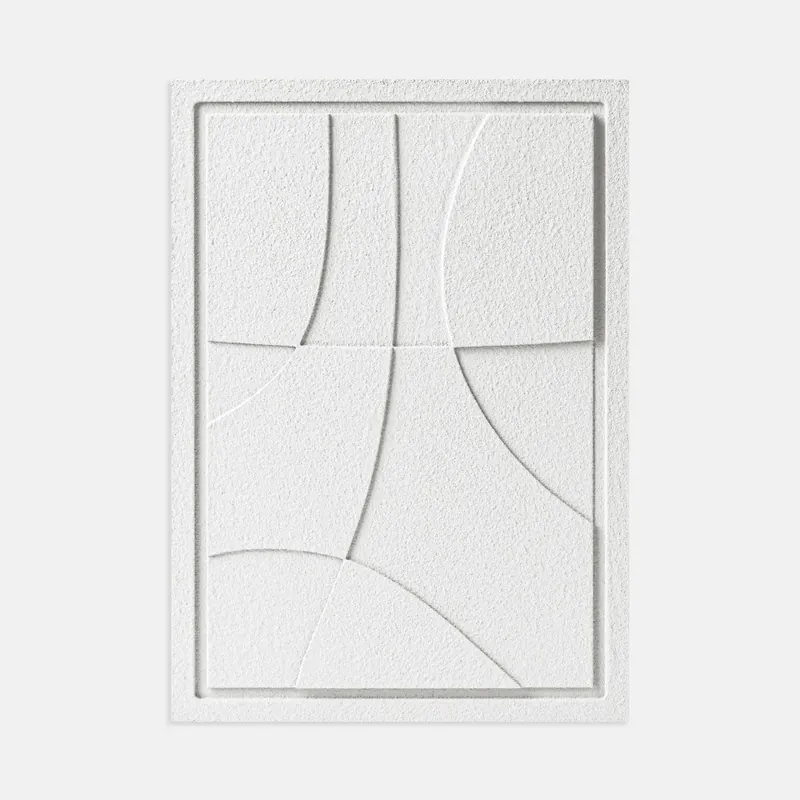 Dekoracja ścienna – obraz tłoczony 3D - 35 x 2 x 50 cm - ABSTRACT III - Bianco - Murso Ekspresowa dostawa