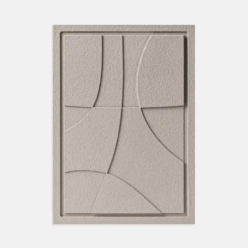 Wyprzedaż Płaskorzeźba na ścianę 3D - 35 x 2 x 50 cm - ABSTRACT III - Almond Beige - Murso